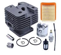 MEXWLOP Kit pistone cilindro da 35 mm, for Stihl FS120 FS200 FS250 W Cuscinetto ad aghi Tubo flessibile del carburante Filtro dell'aria Anello filtro elastico Kit pistone motosega