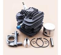 MEXWLOP Kit pompa olio spinotto pistone cilindro da 45 mm, for candela di accensione parte motoseghe Oleo-Mac 952 50082012 Kit pistone motosega