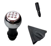 MEXWLOP Manicotto adattatore cuffia pomello cambio, for Peugeot, 206 207 307 308 408, for Citroen, C2 C3 C5 for Picasso for Elysee for Sega Pomello del cambio(BLACK Chrome Red)