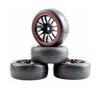 MEXWLOP Pneumatici da Corsa Slick, Set di Ruote, for HSP, for HPI, 1/10 1:10 Touring Car RC 9068-6018 Pneumatici telecomandati ad Alta aderenza
