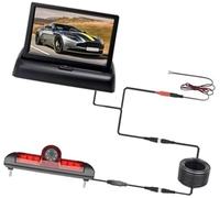 MEXWLOP Telecamera posteriore per auto Telecamera per retromarcia, per Jumper 2007 2018 170 Luce freno auto grandangolare con 4.3(BLACK Foldingdisplaycamera)