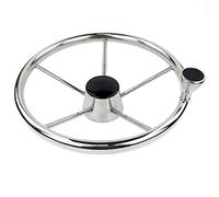 MEXWLOP Volante for Barca a 5 Razze con pomello da 13,5 Pollici, Parti for Barche Marine Wheeling Timone per Barca