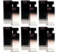 Mexx Black For her Eau de Toilette 6 x 30ml Spray per Donna Profumo di Litchi