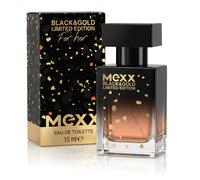 Mexx Black & Gold Limited Edition Woman Eau de Toilette, profumo sensuale da donna, 15 ml