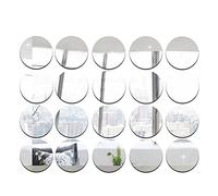 MEYA Adesivo a specchio rotondo da 5 cm di diametro, accessorio fai da te decorativo a specchio, adesivo a specchio acrilico, 50 pezzi/lotto (argento)