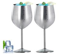 MEYAGOT 2 Pezzi Calici Da Vino, 500ml Bicchieri Vino Acciaio, Calici Da Vino In Acciaio Inox, Bicchieri Da Champagne In Acciaio Inox Bicchieri Da Vino In Metallo Eleganti Per Eventi All’Aperto