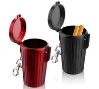 MEYAGOT 2 Pezzi Posacenere Portatile, Posacenere Tascabile Portatile, Mini Portacenere Metallo Posacenere Tascabile Viaggi Tascabile Portatili Creativi Per Fumatori, Passeggiate E Viaggio