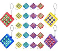 MEYAGOT 24 portachiavi Tic Tac Toe, giocattolo educativo per bambini di età 8-12, portachiavi colorati