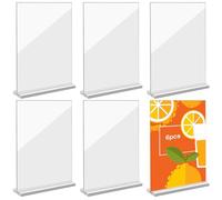 Meyagot 6 Pezzi Porta-Avvisi Da Tavolo, Display Da Tavolo A5 Porta-Brochure Da Banco Porta Menu Da Tavolo Espositore Da Tavolo In Acrilico Con Base Acrilica, Per Ristorante, Bar, Negozio, Hotel