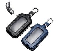 MEYAGOT Astuccio Portachiavi Auto, 2 Pcs Portachiavi per Auto, Portachiavi Uomo Pelle, Portachiavi Borsa Portachiavi con Finestra Trasparente, Custodia Portachiavi In Vera Pelle per Uomo E Donne