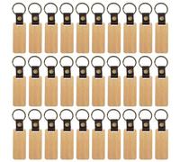 MEYAGOT Portachiavi In Legno, 30 Pezzi 6.5*2.8cm, Rustico, Personalizzabile, Unisex Adulti e Giovani, Legno