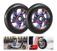 MEYAGOT Ruote di ricambioPer Scooter,2 Pezzi 120mm Stunt Scooter Ricambio Rotelle,Stunt Scooter Ruote,ABEC-9,Rotelle di Ricambio per Monopattino per Unisex Adulto (Nero)