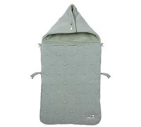 Meyco 2740053 - Coprigambe imbottito per seggiolino auto, in velluto, motivo a nodi, colore: Verde pietra