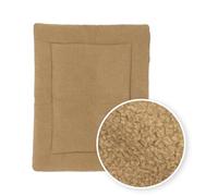 Meyco Baby Bouclé - Tappetino per lettino (materiale morbido e sicuro, design moderno ed elegante, lavabile in lavatrice, 100% poliestere, dimensioni: 80 x 100 cm, colore: Caffè