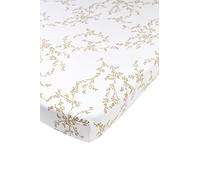 Meyco Baby Branches lenzuolo per materasso da box (lenzuolo in 100% cotone jersey, confortevole, perfetta vestibilità grazie all'elastico su tutto il perimetro, dimensioni: 75 x 95 cm), sabbia
