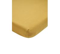 Meyco Baby Uni Fitted Sheet per culla (lenzuolo per culla in morbido jersey, 100% cotone, perfetta vestibilità grazie all'elastico integrale, traspirante, dimensioni: 40 x 80/90 cm), Honey Gold