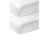 Meyco Baby Uni lenzuolo per culla in confezione da 2 pezzi (lenzuolo con qualità di morbido jersey, in 100% cotone, dimensioni: 70 x 140 cm), bianco