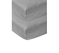 Meyco Baby Uni lenzuolo per culla in confezione da 2 pezzi (lenzuolo in morbido jersey di qualità, perfetta vestibilità grazie all'elastico integrale, dimensioni: 60 x 120 cm), grigio