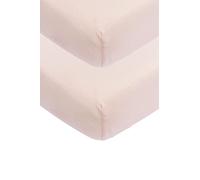 Meyco Baby Uni lenzuolo per culla in confezione da 2 pezzi (lenzuolo in morbido jersey di qualità, realizzato in 100% cotone, dimensioni: 40 x 80/90 cm), Rosa tenue
