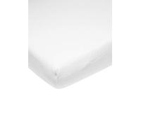Meyco Baby Uni Molton Lenzuolo elastico per culla (proteggi-materasso impermeabile, extra elastico e traspirante, materassino in cotone 80%, dimensioni: 40 x 80/90 cm), bianco