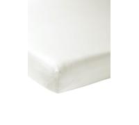 Meyco Home Basic Jersey Uni, lenzuolo per 1 persona (lenzuolo con qualità di jersey morbido, in 100% cotone, dimensioni: 120 x 200 cm), bianco caldo