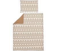 MEYCO Ropa de cama de bebé Ikat, cuna (material transpirable, funda nórdica de algodón 100%, incluye funda de almohada, lavable a máquina y apta para secadora, dimensiones: 100 x 135 cm), arena/café