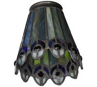 Meyda Tiffany 27474 Jeweled Peacock Lampada Schermo Ventilatore Luce Ombra, 10,2 cm Larghezza