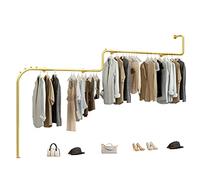 MEYEBP Appendiabiti da Parete Dorato, Appendiabiti da Sposa Industriale Moderno per Negozio di Abbigliamento, Espositore per Negozio di Abbigliamento Boutique Creativo, Grande capacità