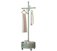 MEYEBP Stand Appendiabiti da Terra in Metallo con Ruote E Cesto di Immagazzinaggio, Stendibiancheria in Piedi, Stendibiancheria Rimovibile, Stendibiancheria da Camera da Letto