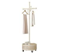 MEYEBP Stand Appendiabiti da Terra in Metallo con Ruote E Cesto di Immagazzinaggio, Stendibiancheria in Piedi, Stendibiancheria Rimovibile, Stendibiancheria da Camera da Letto