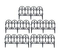 MEYENG Bordatura per Aiuole da 5 Pezzi, Recinzione Deco da Giardino, Recinzione per Aiuole in Plastica, H 30 Cm, Elegante Recinto Deco, 3m, Nero, per Sentieri E Prati