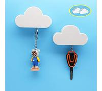 Meyerascal 2 portachiavi magnetici a forma di nuvola bianca, forte magnetico per appendere saldamente più chiavi e portachiavi, decorazioni per la casa, facili da installare e comodi da usare (2