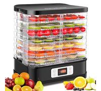 MEYKEY Essiccatore automatico, display LCD, disidratatore, timer 24 ore, essiccatore per frutta e carne, 8 pallet, essiccatore con regolatore di temperatura, temperatura regolabile (35 ° C-70 ° C)
