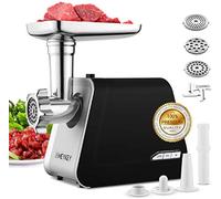 MEYKEY Tritacarne Elettrico 2000W Multifunzione, con 3 piastre di macinazione in acciaio inossidabile, Tubi di riempimento per salsicce e Kubbe, Ideale per Carne, Salsiccia, Kebbe