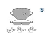 Meyle 025 207 6417 / Pd Kit Pastiglie Freno a Disco Posteriore per Opel Citroën