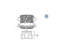 MEYLE 025 221 2917/PD Kit pastiglie freni