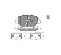 MEYLE Kit pastiglie freni 025 221 3819/PD anteriore per OPEL Insignia