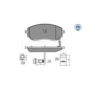 MEYLE Pastiglie freno 025 226 6021/PD assale anteriore per Mercedes-Benz, Nissan