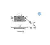 MEYLE 025 231 9317/W Pastiglie freno Anteriore per