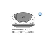 Meyle Kit pastiglie freni Anteriore 025 232 7717/W con contatto segnalazione usura per Citroën C5 I