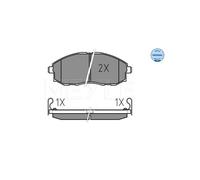MEYLE 025 235 3617/W Pastiglie freno Anteriore per