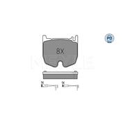 Pastiglie freno Assale anteriore 025 235 4117/PD MEYLE per MERCEDES-BENZ SL CLS