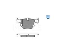 Meyle Kit pastiglie freni Posteriore 025 235 5017 predisposto per visualizzazione avviso usura