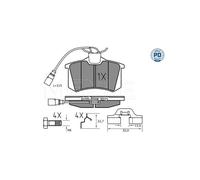 MEYLE Pastiglie freno posteriori 025 235 5417/PD – Kit per VW SEAT FORD Sharan Alhambra Galaxy Tran