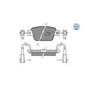 MEYLE Kit pastiglie freno 025 237 1418 Posteriore con contatto segnalazione usura per FIAT Lancia