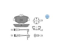 MEYLE 025 237 4320/W Pastiglie freno Anteriore per