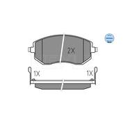 MEYLE 025 238 6517/W Pastiglie freno Anteriore per