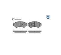 Meyle Kit pastiglie freni 025 239 1919/PD anteriore per FIAT/PEUGEOT/CITROËN