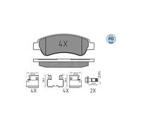 MEYLE 025 244 6519/PD Pastiglie freno Posteriore per