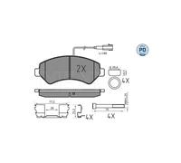 MEYLE 025 244 6619-1/PD Pastiglie freno Anteriore per